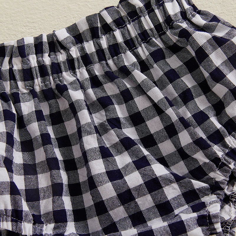 Cute Toddler Plaid Skirt with Ruffle Trim and Elastic Waistband Adorable Triangle Shorts for Stylish Summer Outfits