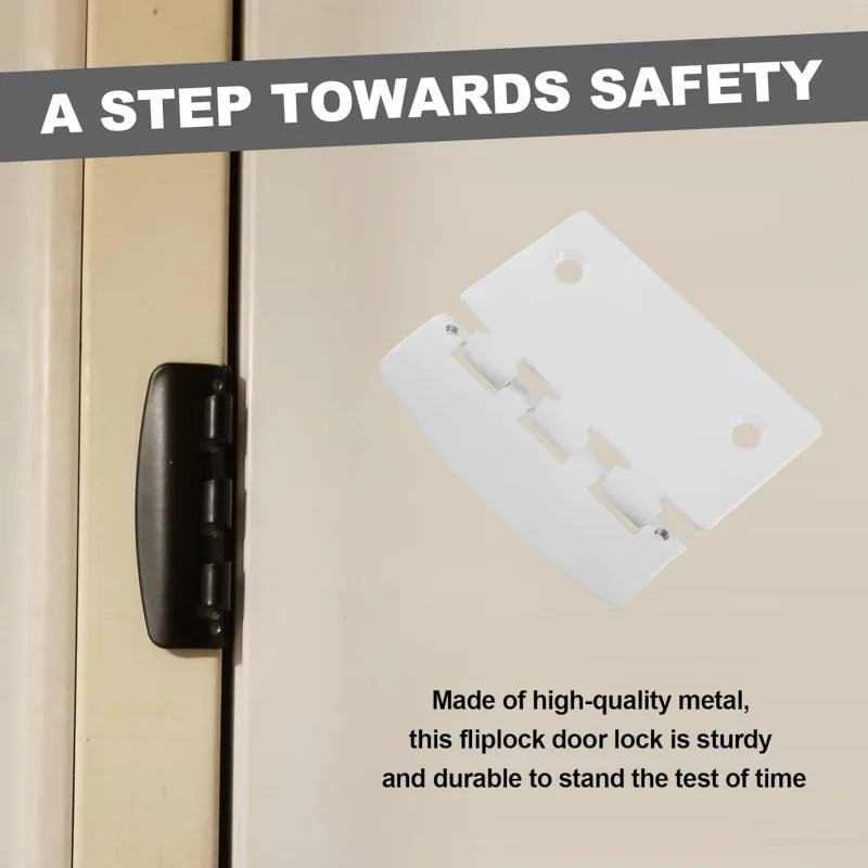 Flip Door Lock – Reversible Privacy with Anti-Out Screw Child Safe Mode & Home Defense, Provides De