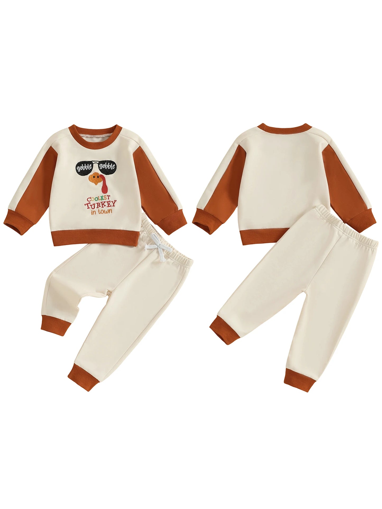 Baby Boy Girl 2Pcs Christmas Outfit Long Sleeve Reindeer Embroidery Sweater Leggings Set Cozy Winter Clothes for Toddler