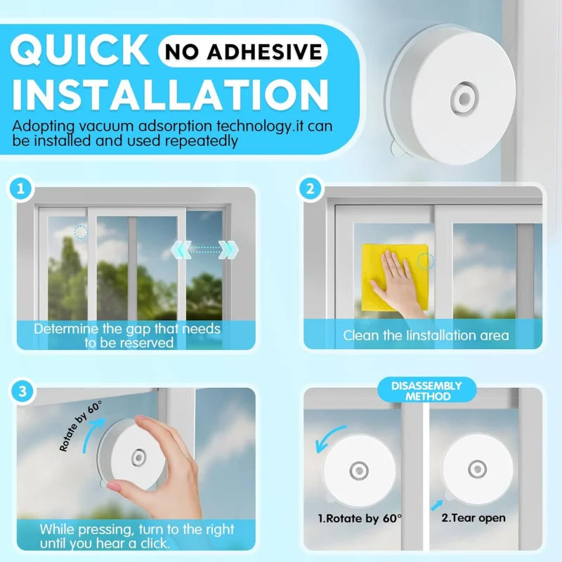 Sliding Door Lock Child Safety,Repeatable Installation, Glass   &,Vacuum Adso
