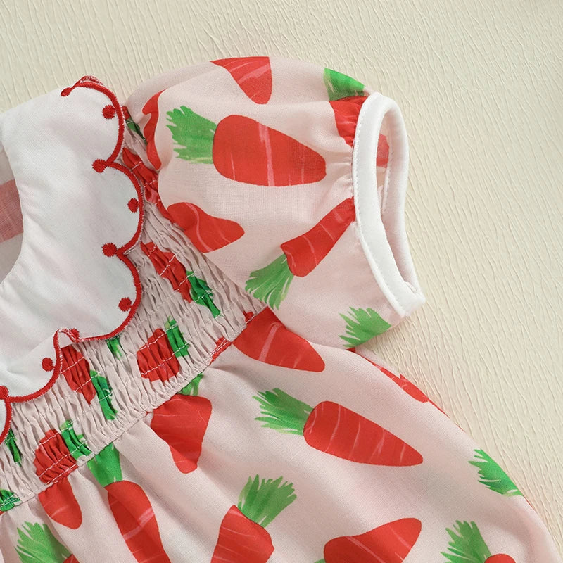 Toddler Girls Floral Print Ruffle Sleeve Rompers Easter Outfit Bunny Ear Headband Set Summer Clothes Jumpsuits Bodysuits