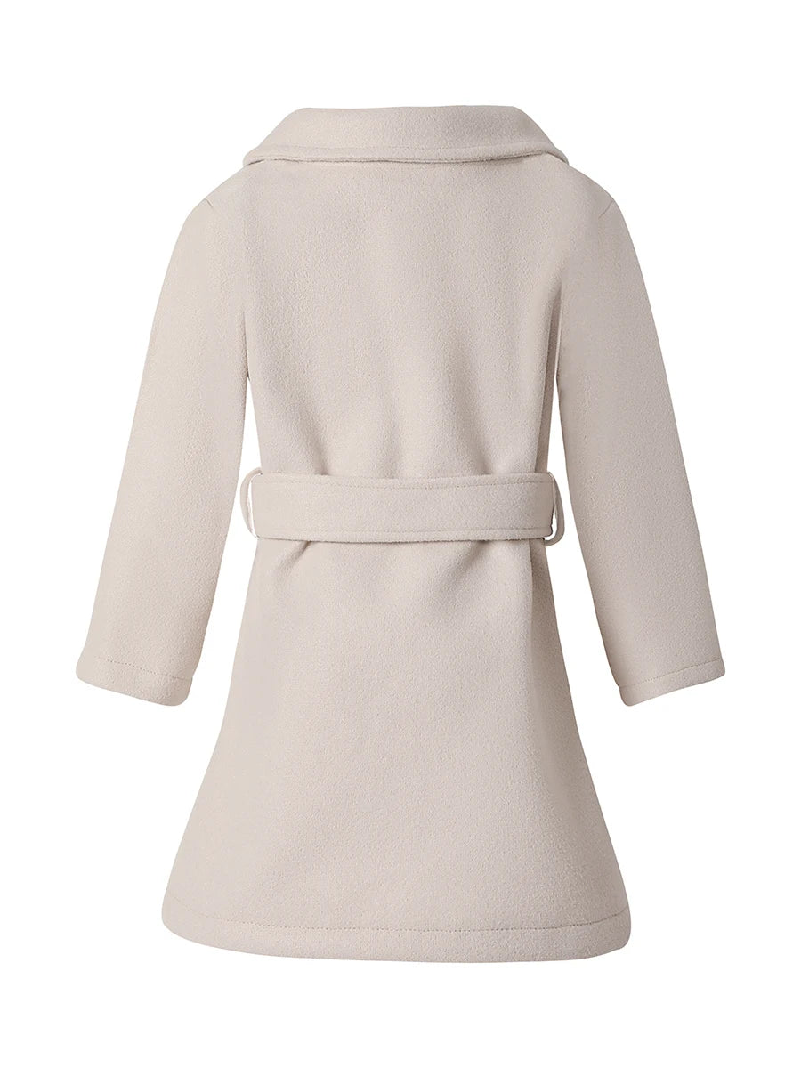 Baby Girl Fleece Jacket Solid Color Long Sleeve Zip Up Coat with Pockets and Ears Warm Winter Outwear for Infant