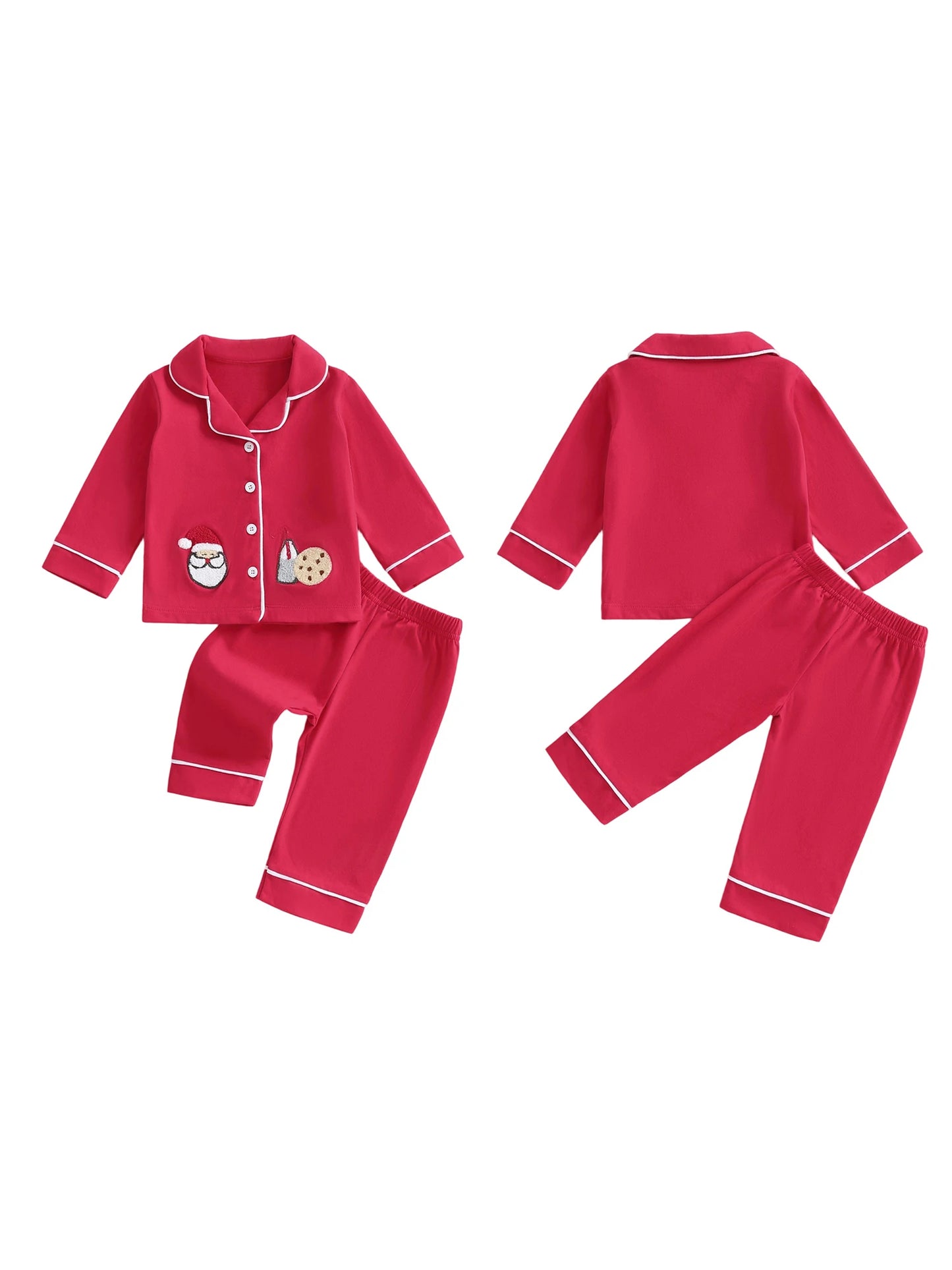 Infant 2-Piece Christmas Pajamas Set with Reindeer Print Long Sleeve Top and Matching Pants for Baby Sleepwear