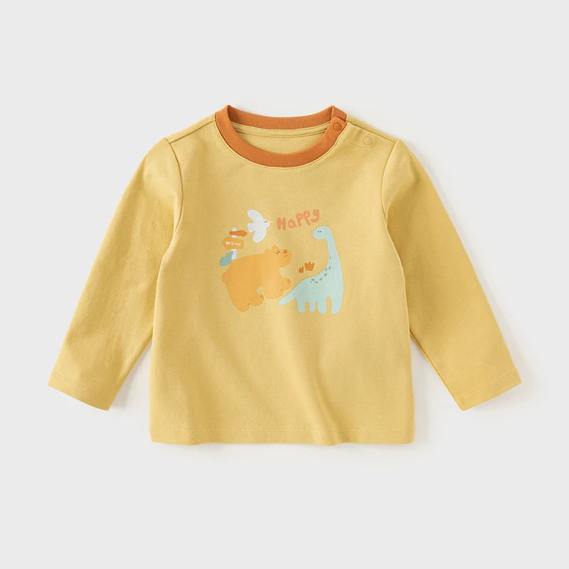Dave Bella Long Sleeve Spring T-shirt for Girls Boys Cartoon Bottoming Shirt Children Casual Outdoor T-shirt DB3241844