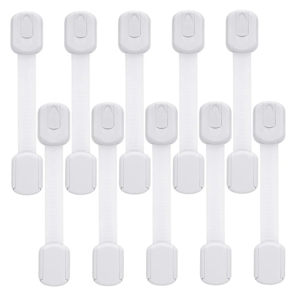 Child Safety Cabinet Locks 10 Pack Baby Proofing Drawer Door Latches Fridge Oven Toilet Seat Kitchen Cupboard Protection