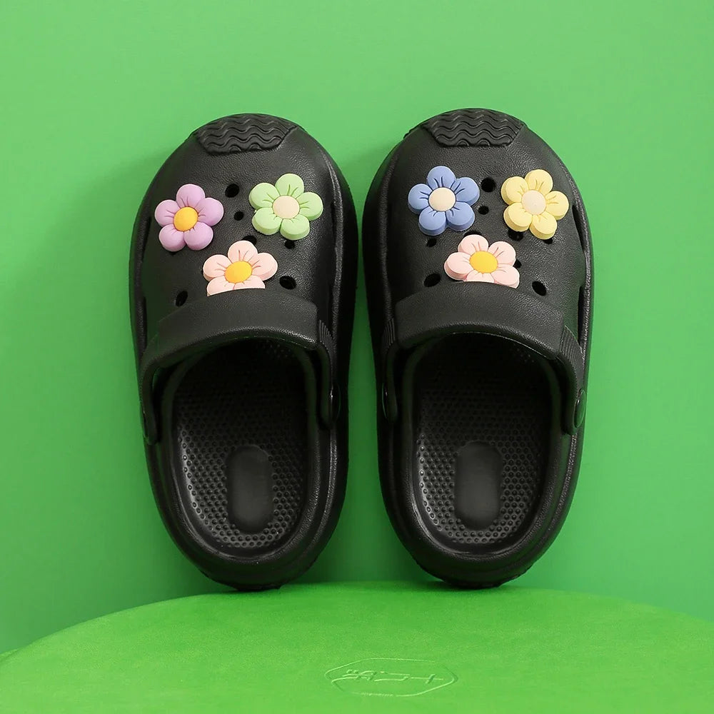 Summer Children's Hole Slipper Girl Fashion Flower Sandals Kids Beach Shoes Soft Bottom Toddler Home Slipper