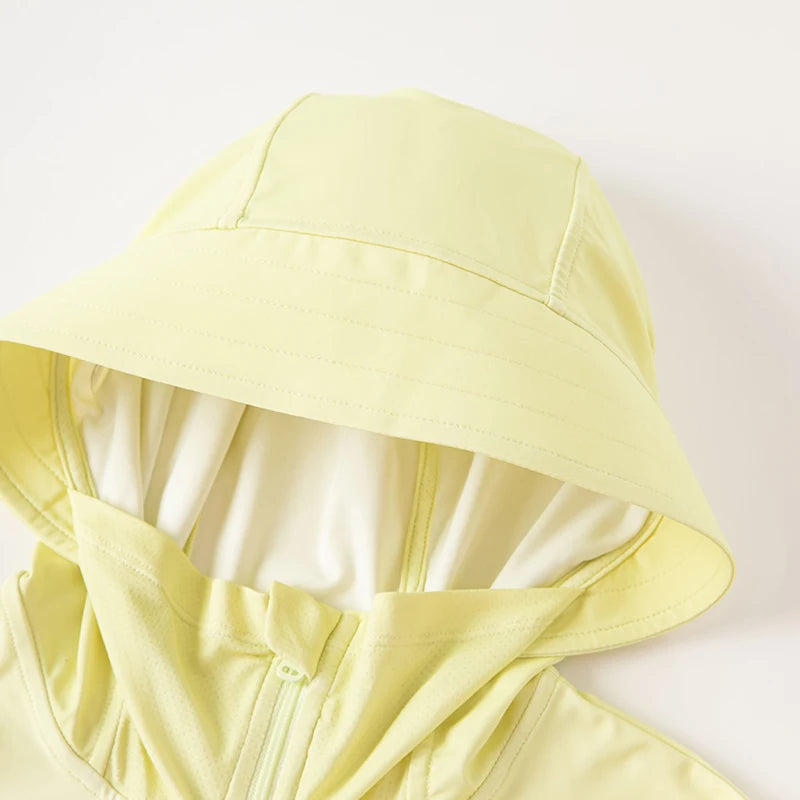 Dave Bella Summer Sunscreen Clothes Coats for Girls Cool Sense Sun Protection Clothes Beach Clothing Hooded DB2234158