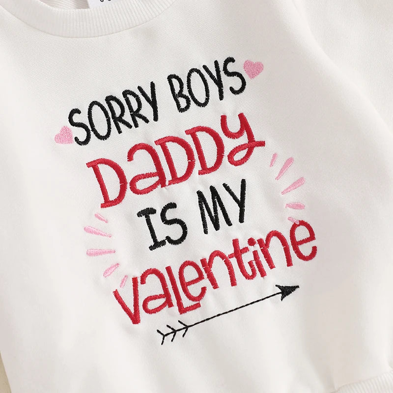 Adorable Baby Girl Valentine s Day Apparel Heart Print Ruffle Sleeve Top and Leggings 2-Piece Outfit Set for Toddlers