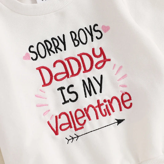 Adorable Baby Girl Valentine s Day Apparel Heart Print Ruffle Sleeve Top and Leggings 2-Piece Outfit Set for Toddlers