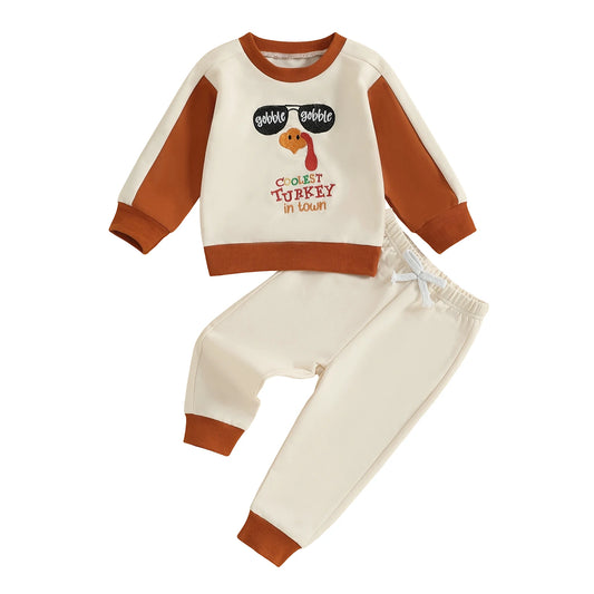 Baby Boy Girl 2Pcs Christmas Outfit Long Sleeve Reindeer Embroidery Sweater Leggings Set Cozy Winter Clothes for Toddler