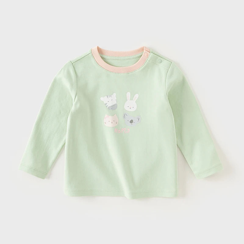 Dave Bella Long Sleeve Spring T-shirt for Girls Boys Cartoon Bottoming Shirt Children Casual Outdoor T-shirt DB3241844