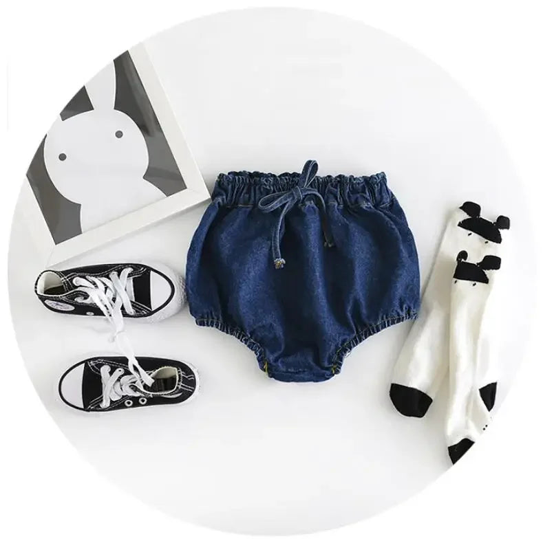 Adorable Baby Boys Shorts Summer Casual Denim Short Pants for Toddler Girls Pockets Design Clothing Children Jeans Pants 0-24M