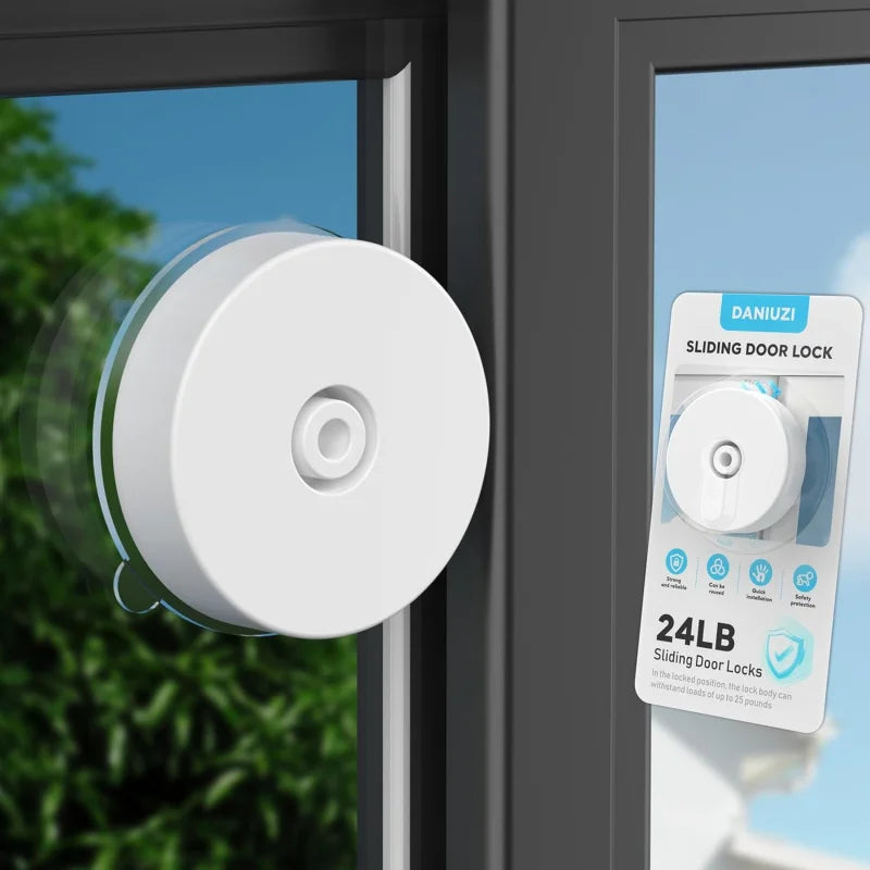 Sliding Door Lock Child Safety,Repeatable Installation, Glass   &，Vacuum Adso