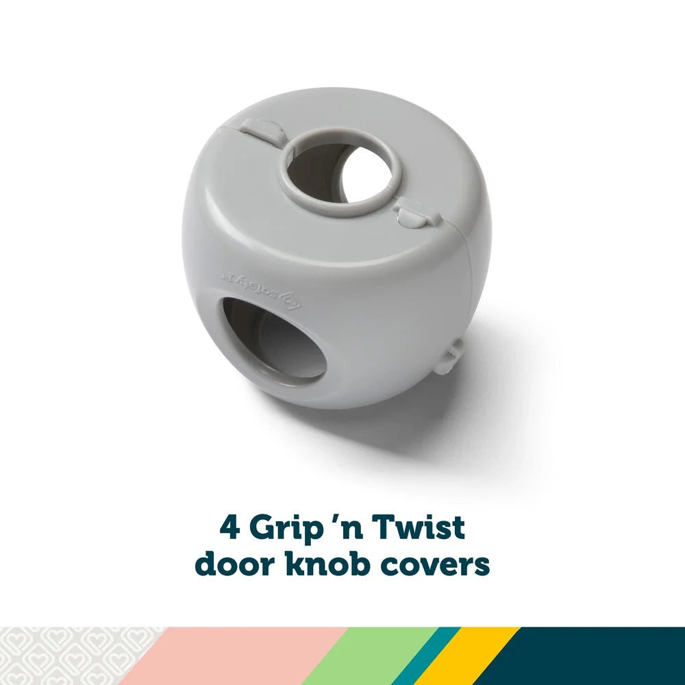 Toddler Safety Essentials Set 46pc Clear Outlet Covers Door Knob Covers Cabinet Drawer Latches Modern Design Easy Install