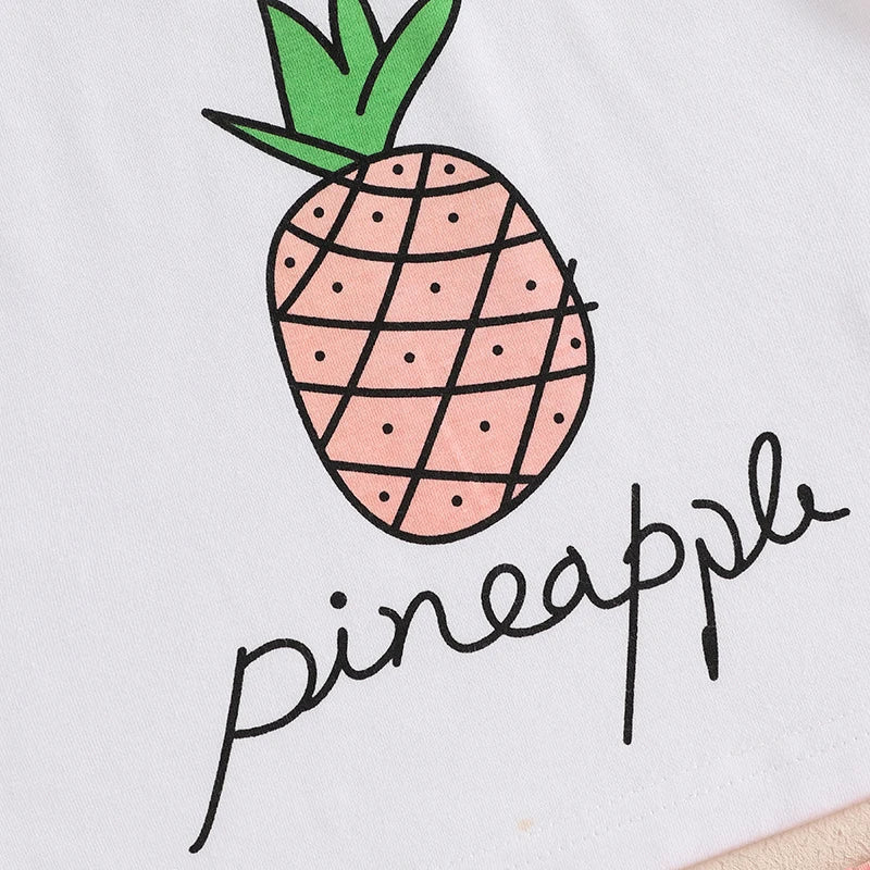 Adorable Infant Girl Tropical Print Sleeveless Top Elastic Waist Shorts Matching Headband 3 Piece Outfit Set for Summer