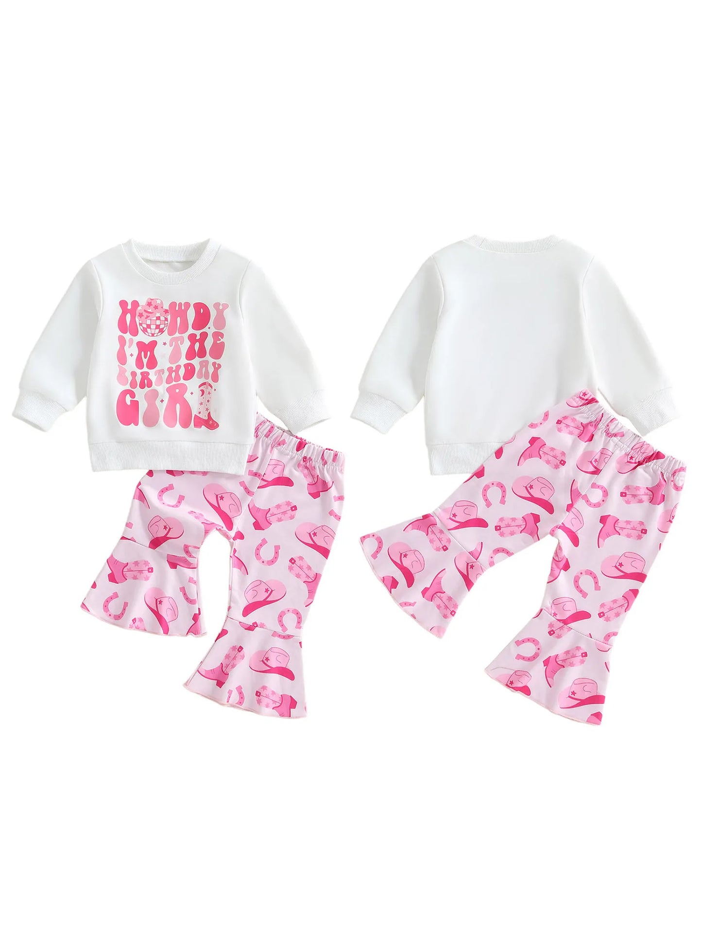 Cute Baby Girl Autumn Clothes Floral Print Ruffle Sleeve Top Solid Color Leggings 2 Piece Outfit Set for Toddlers