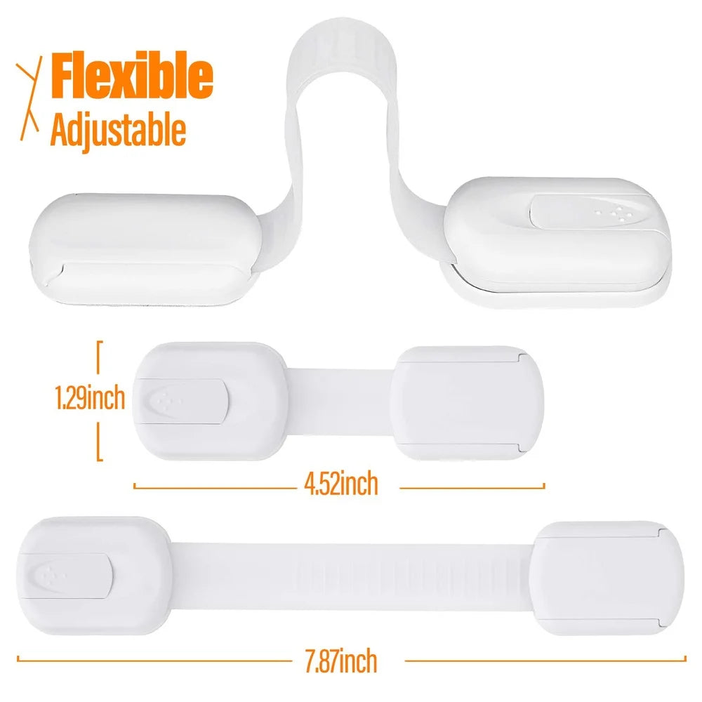 Child Safety Cabinet Locks 10 Pack Baby Proofing Drawer Door Latches Fridge Oven Toilet Seat Kitchen Cupboard Protection