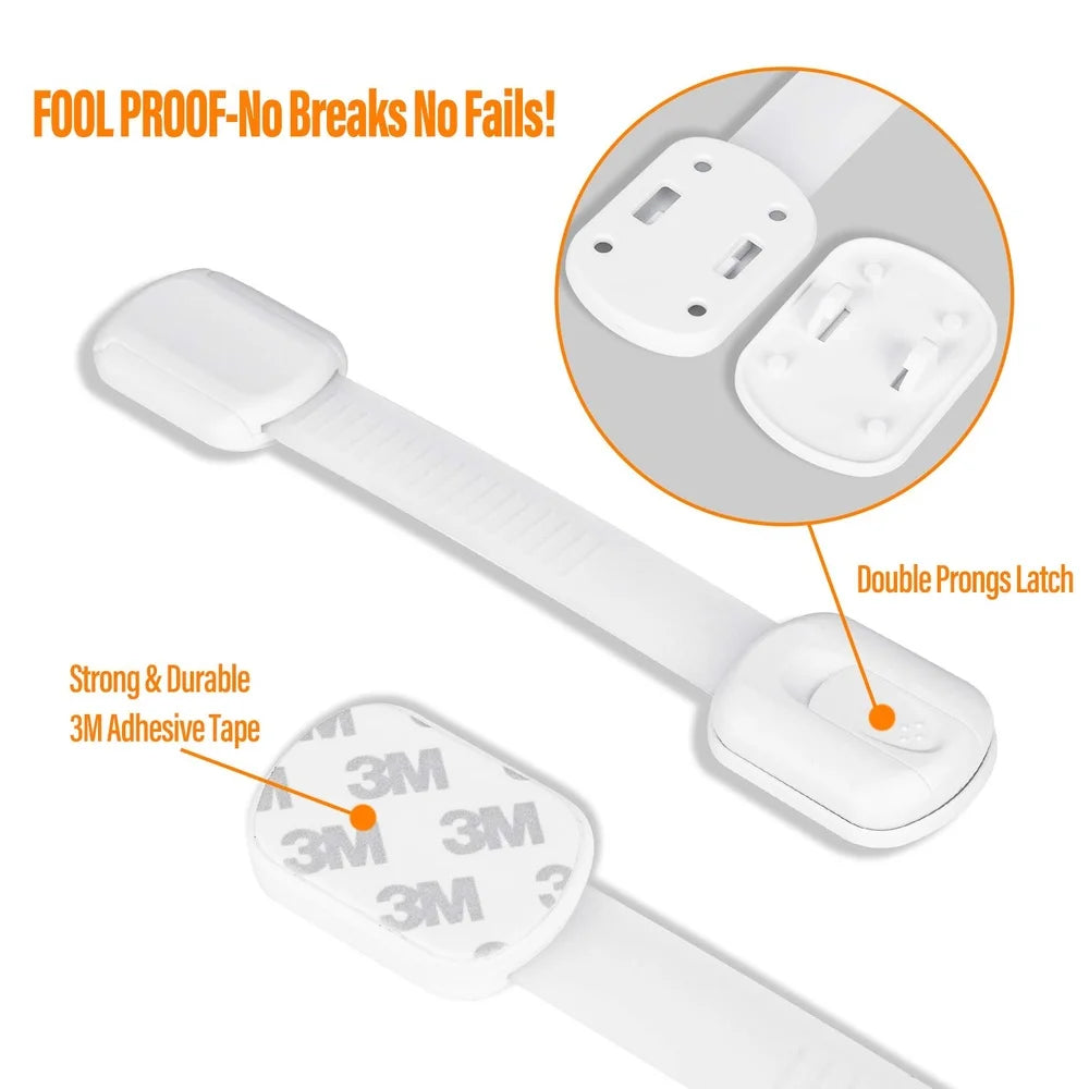 Child Safety Cabinet Locks 10 Pack Baby Proofing Drawer Door Latches Fridge Oven Toilet Seat Kitchen Cupboard Protection