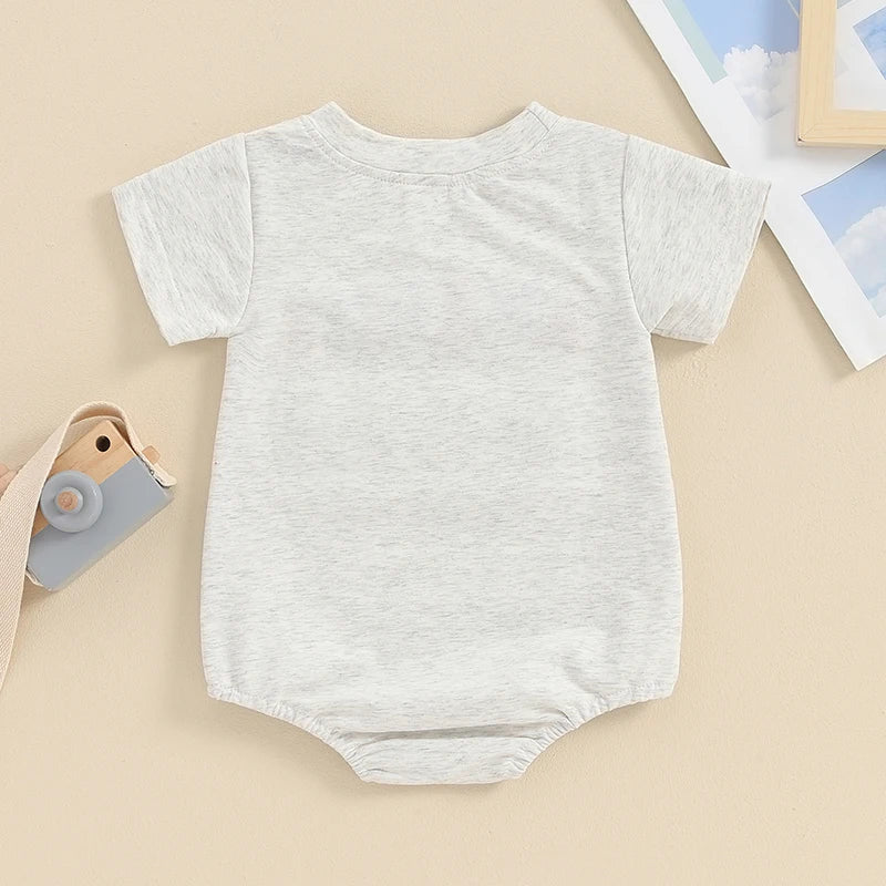 Independence Day Newborn s Baby Boys Girls Soft Cotton Rompers with Patriotic American Flag Print and Snap Closure for