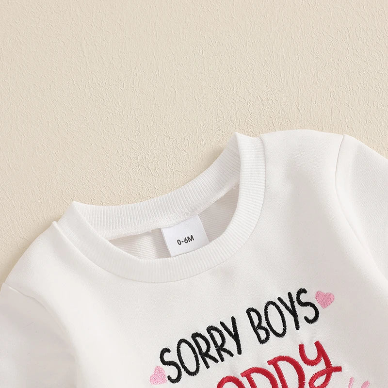 Adorable Baby Girl Valentine s Day Apparel Heart Print Ruffle Sleeve Top and Leggings 2-Piece Outfit Set for Toddlers