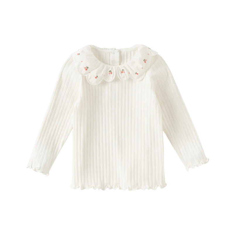 Dave Bella Long Sleeve Spring T-Shirt for Girls Casual Cotton Top Children Autumn Soft Bottom T-shirt Outdoor Clothes DB1248201