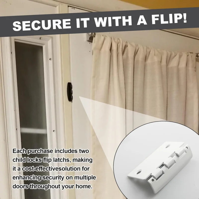 Flip Door Lock – Reversible Privacy with Anti-Out Screw Child Safe Mode & Home Defense, Provides De
