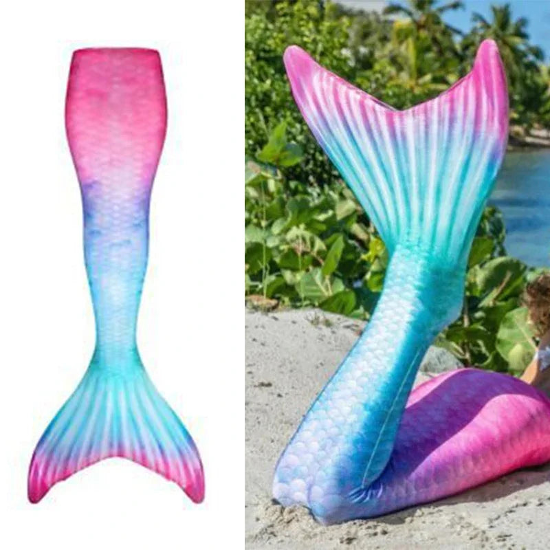 2023 New Kids Girls Swimming Mermaid Tail Mermaid Costume Cosplay Child Adult Birthday Gift Fantasy Swimsuit Can Add Monofin Fin